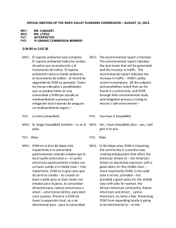 SPECIAL MEETING OF THE NAPA VALLEY