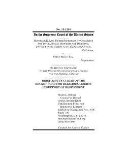 Brief amicus curiae of Becket Fund for Religious