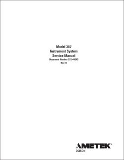 Model 387 Instrument System Service Manual