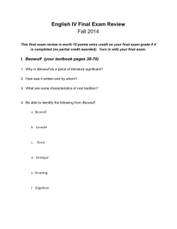 English IV Final Exam Review Fall 2014