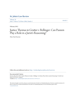 Justice Thomas in Grutter v. Bollinger: Can Passion Play a Role in a