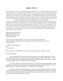 John 1: 29-42 - Whitehorse United Church