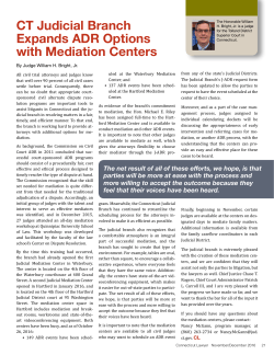 CT Judicial Branch Expands ADR Options with Mediation Centers