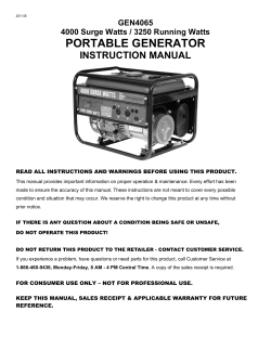 GEN4065 4000 Surge Watts / 3250 Running Watts