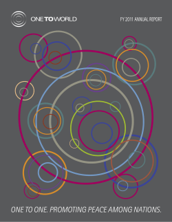 one to one. promoting peace among nations.