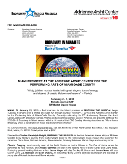 Performances for the Miami premiere of Motown the Musical begin
