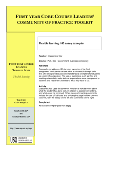 first year core course leaders` community of practice toolkit