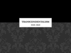 1840-1860 TRANSCENDENTALISM