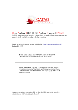 Amorphous calcium phosphates: Synthesis, properties and uses in