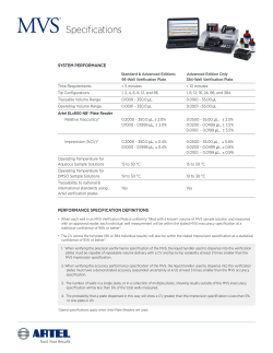 Specification Sheet - Artel-USA