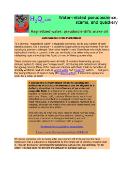 Magnetized water: pseudoscientific snake oil