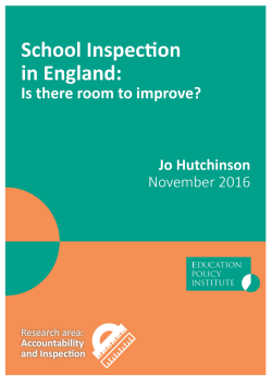 School Inspection in England - The Education Policy Institute