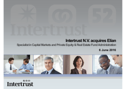 I t t tNV i Eli Intertrust N.V. acquires Elian