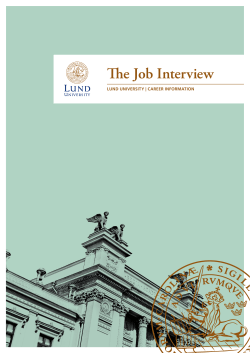 The Job Interview - Lund University