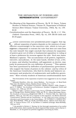 THE SEPARATION OF POWERS AND REPRESENTATIVE