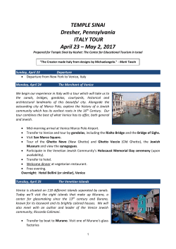 TEMPLE SINAI Dresher, Pennsylvania ITALY TOUR April 23 &ndash; May