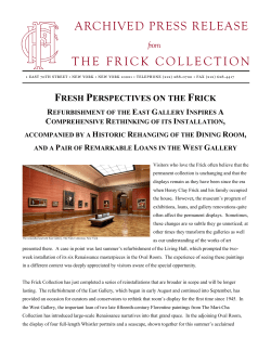 Press Release - The Frick Collection