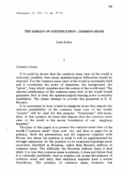 John Kekes Common Sense
