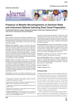 Presence of Metallic Microfragments on Dentinal