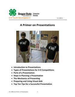 A Primer on Presentations - Oregon 4-H