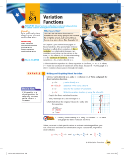 8-1 Variation Functions