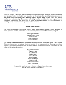 Front Inserts - Arts in Special Education Consortium