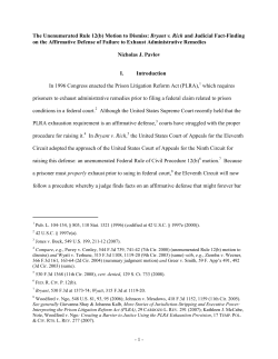 The Unenumerated Rule 12(b) Motion to Dismiss