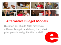 Alternative Budget Models