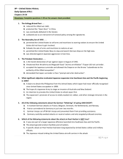 AP &ndash; United States History Daily Quizzes #7B.1 1 | Page