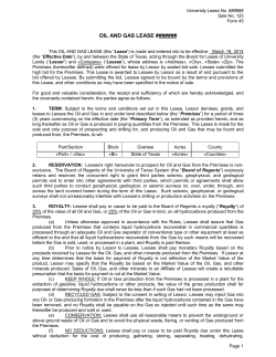 oil and gas lease - University Lands