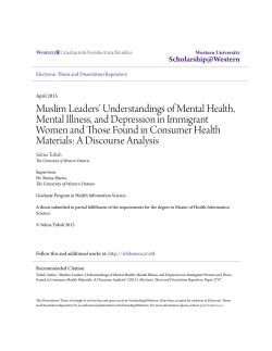 Muslim Leaders` Understandings of Mental Health, Mental Illness