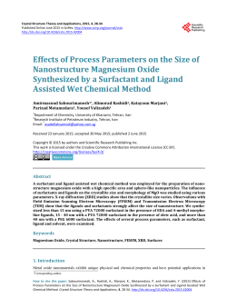 Effects of Process Parameters on the Size of Nanostructure