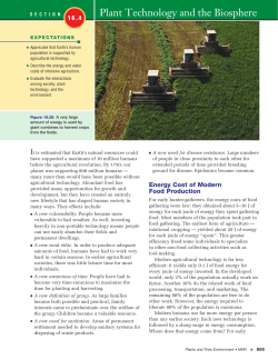 Plant Technology and the Biosphere