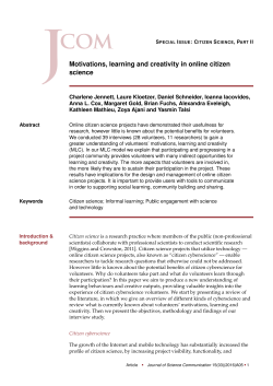 Motivations, learning and creativity in online citizen science