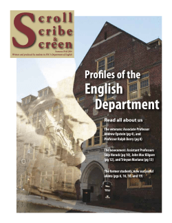 Newsletter Fall 2014 - FSU English Department