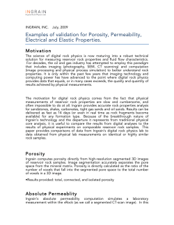 Examples of validation for Porosity, Permeability