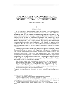 Impeachment as Congressional Constitutional Interpretation