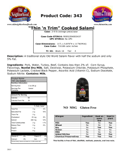 Product Code: 343 &ldquo;Thin `n Trim&rdquo; Cooked Salami