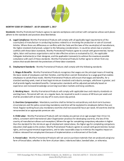 Code of Conduct - Worthy Promotional Products