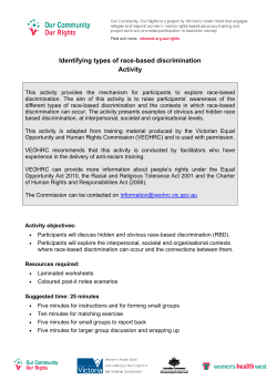 Identifying types of race-based discrimination Activity