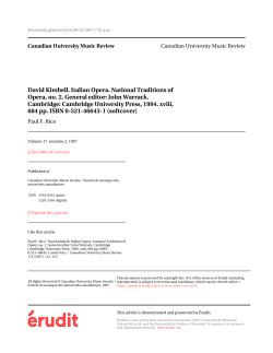 David Kimbell. Italian Opera. National Traditions of Opera, no. 2