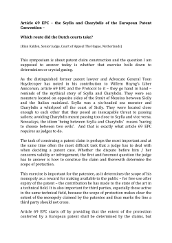 Article 69 EPC &ndash; the Scylla and Charybdis of the European Patent