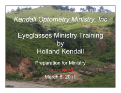 Eyeglasses Ministry Training