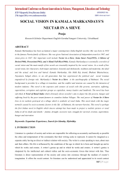 SOCIAL VISION IN KAMALA MARKANDAYS`S NECTAR IN A SIEVE