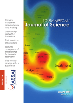 110 May-June 2014 - South African Journal of Science