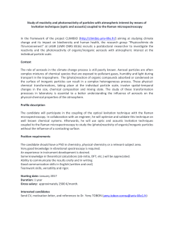 Study of reactivity and photoreactivity of particles with