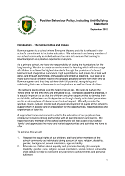Positive Behaviour Policy, including Anti