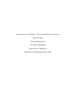 Political and Social Constructs Effecting Successful Balck Politicians