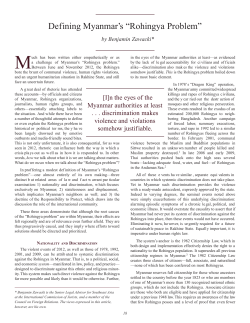 Defining Myanmar`s &ldquo;Rohingya Problem&rdquo;