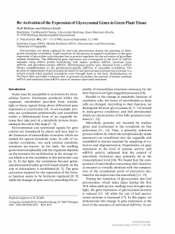 Re-Activation of the Expression of Glyoxysomal Genes